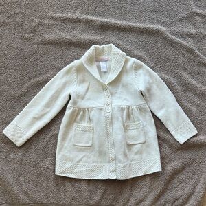 Janie and Jack Chic Cream Kids Cardigan. Size 3